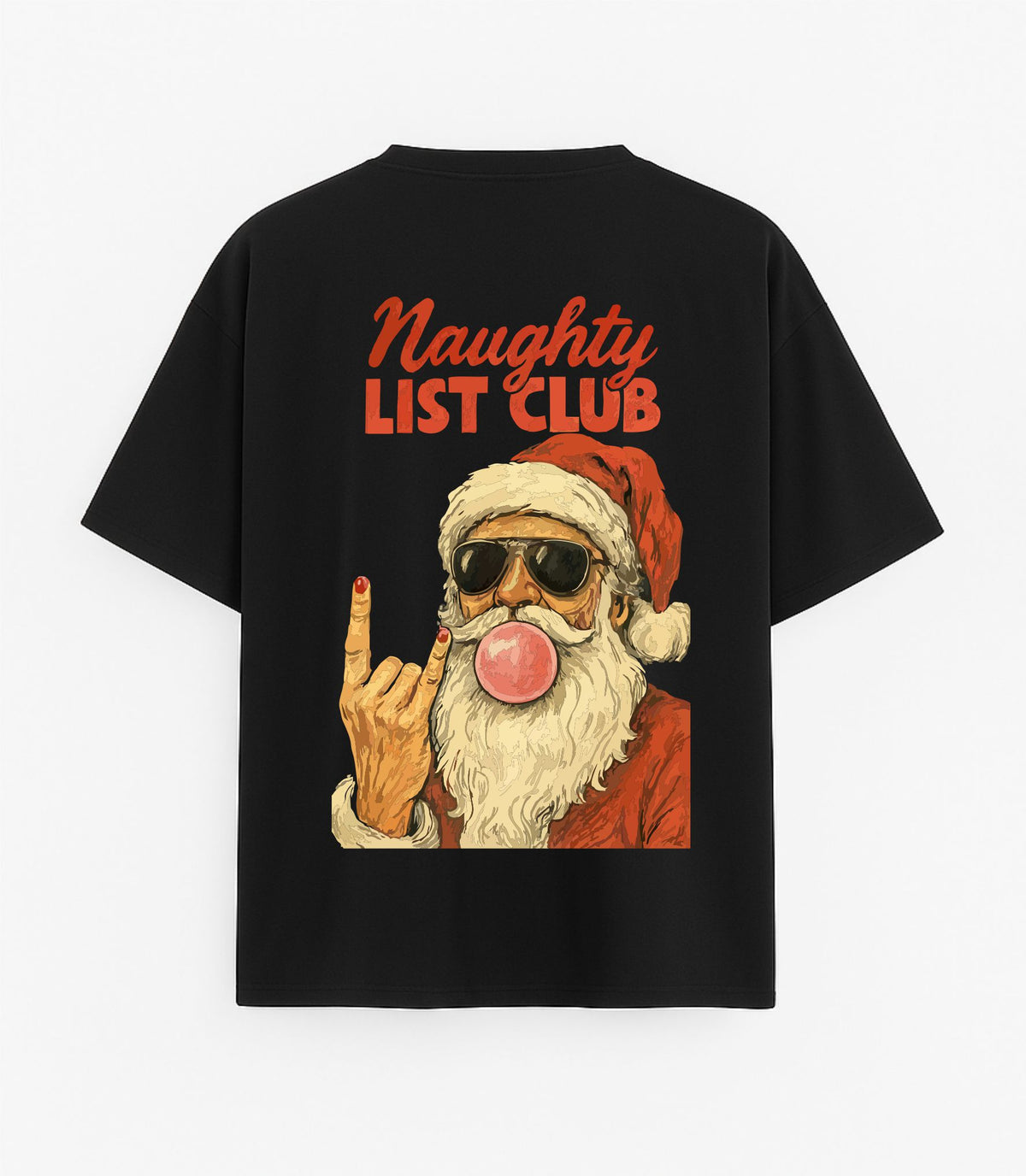 Black Oversized T-Shirt "Naughty List Club"