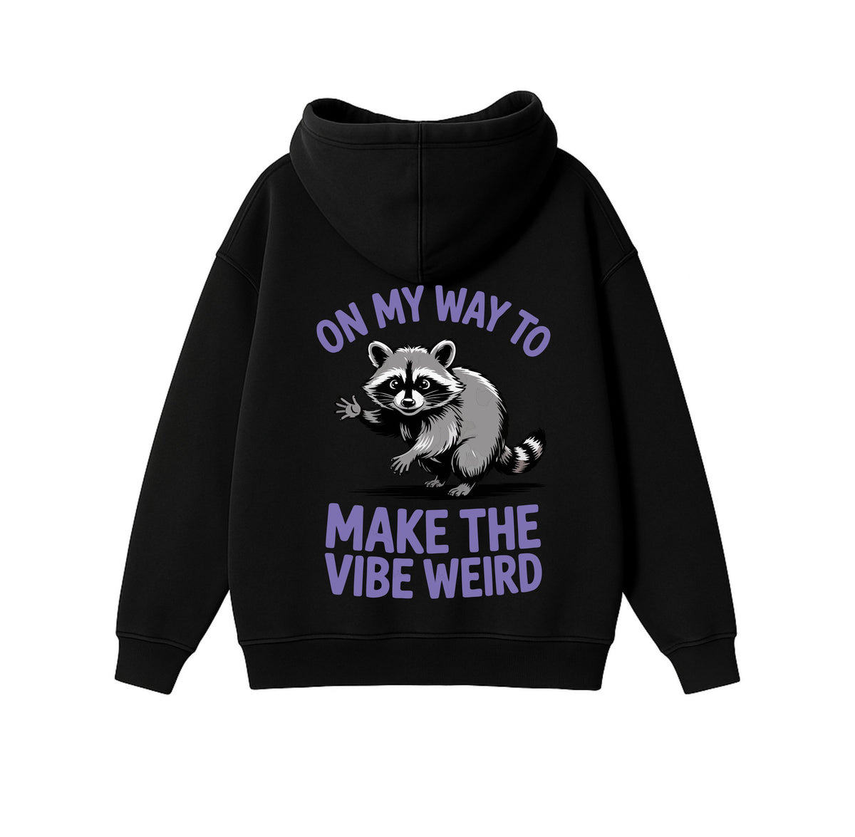 Black Oversized Heavyweight Hoodie "On My Way"