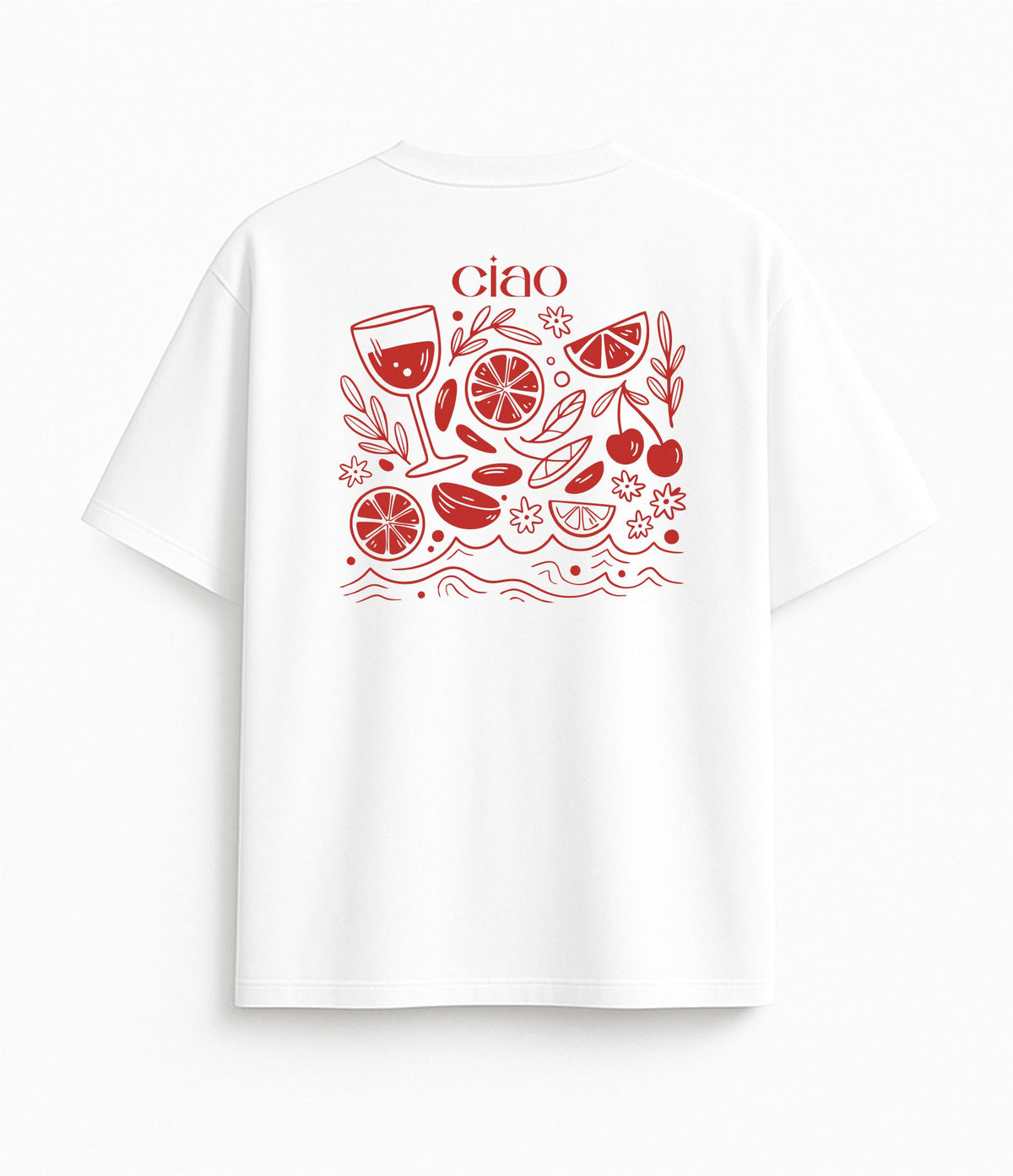 White Oversized T-Shirt "Ciao"