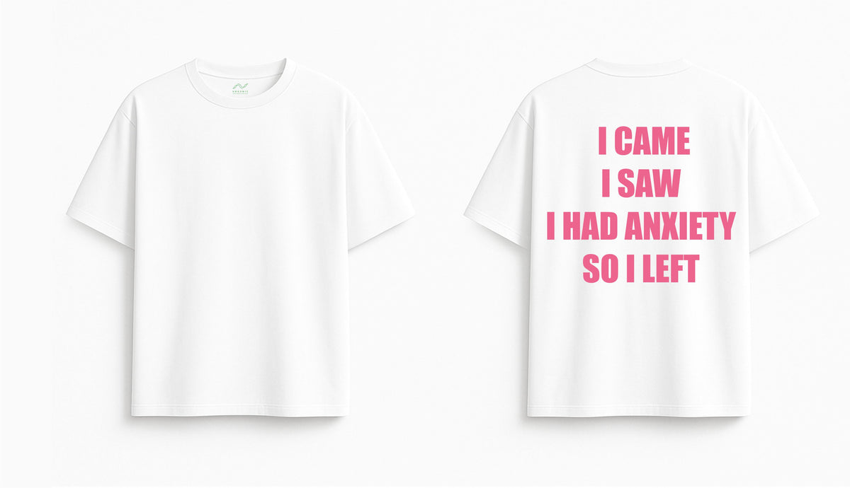 White Oversized T-Shirt "Anxiety"
