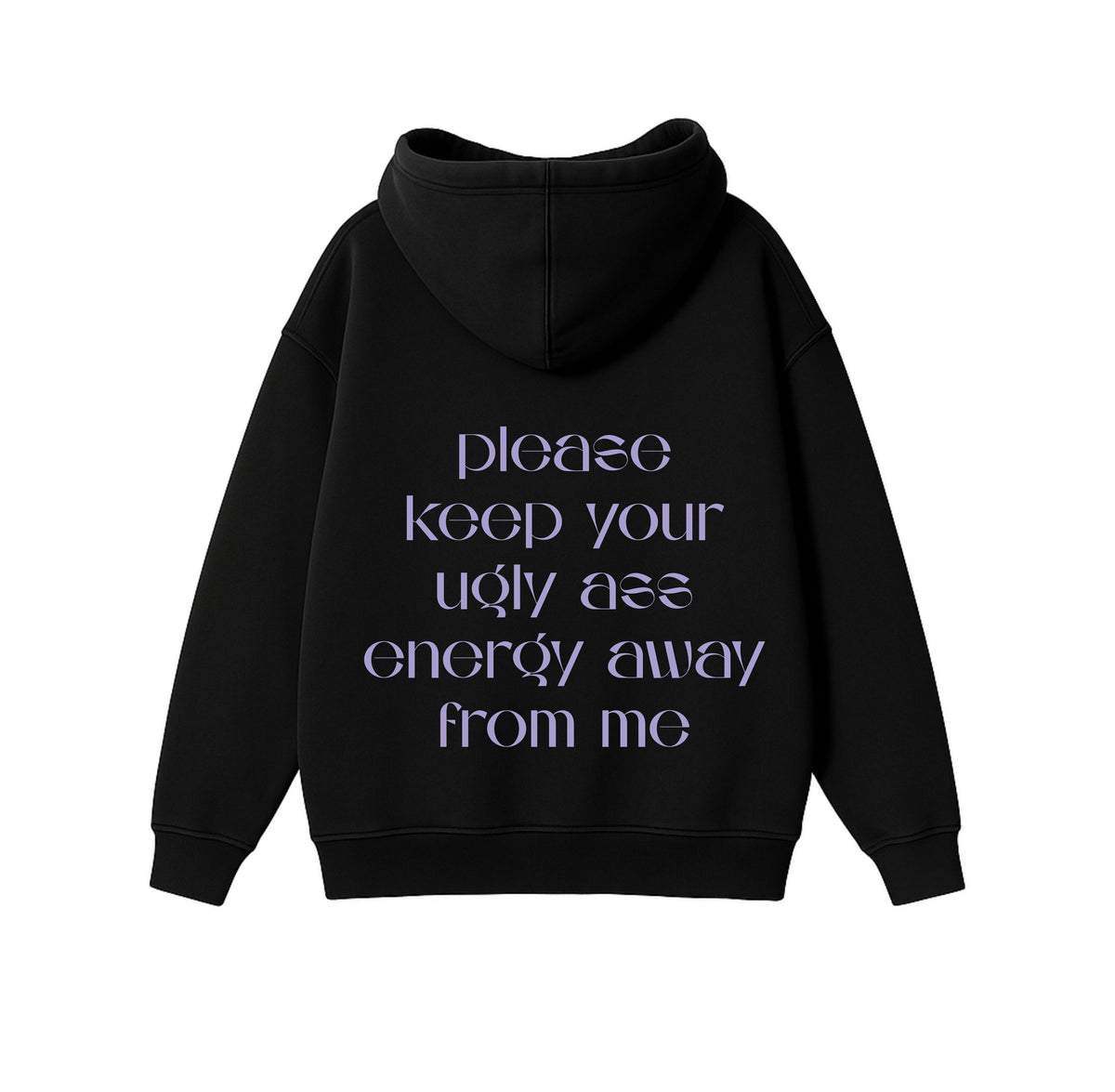Black Oversized Heavyweight Hoodie "Away From Me"