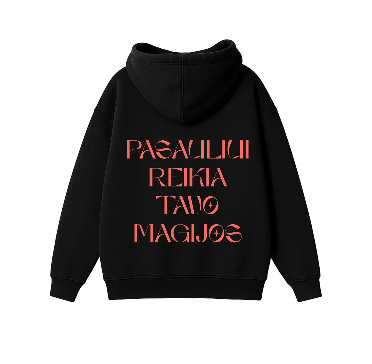 Black Oversized Heavyweight Hoodie "Magic"