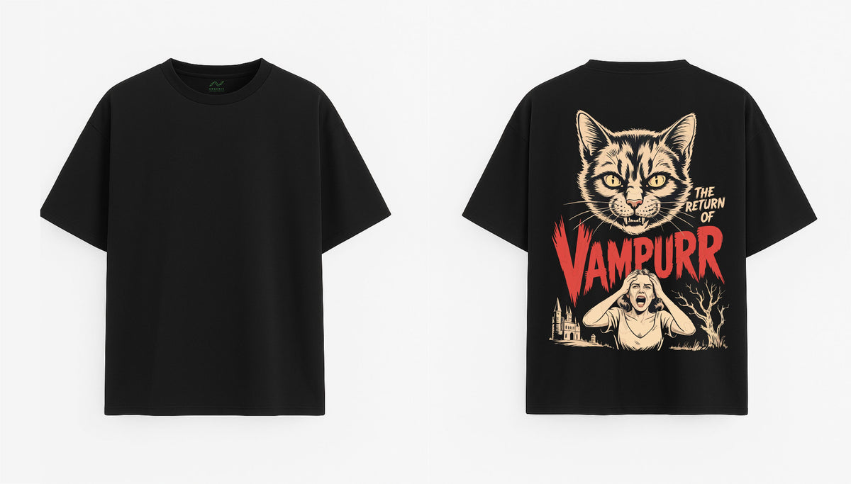 Black Oversized T-Shirt "Return of the Vampire"