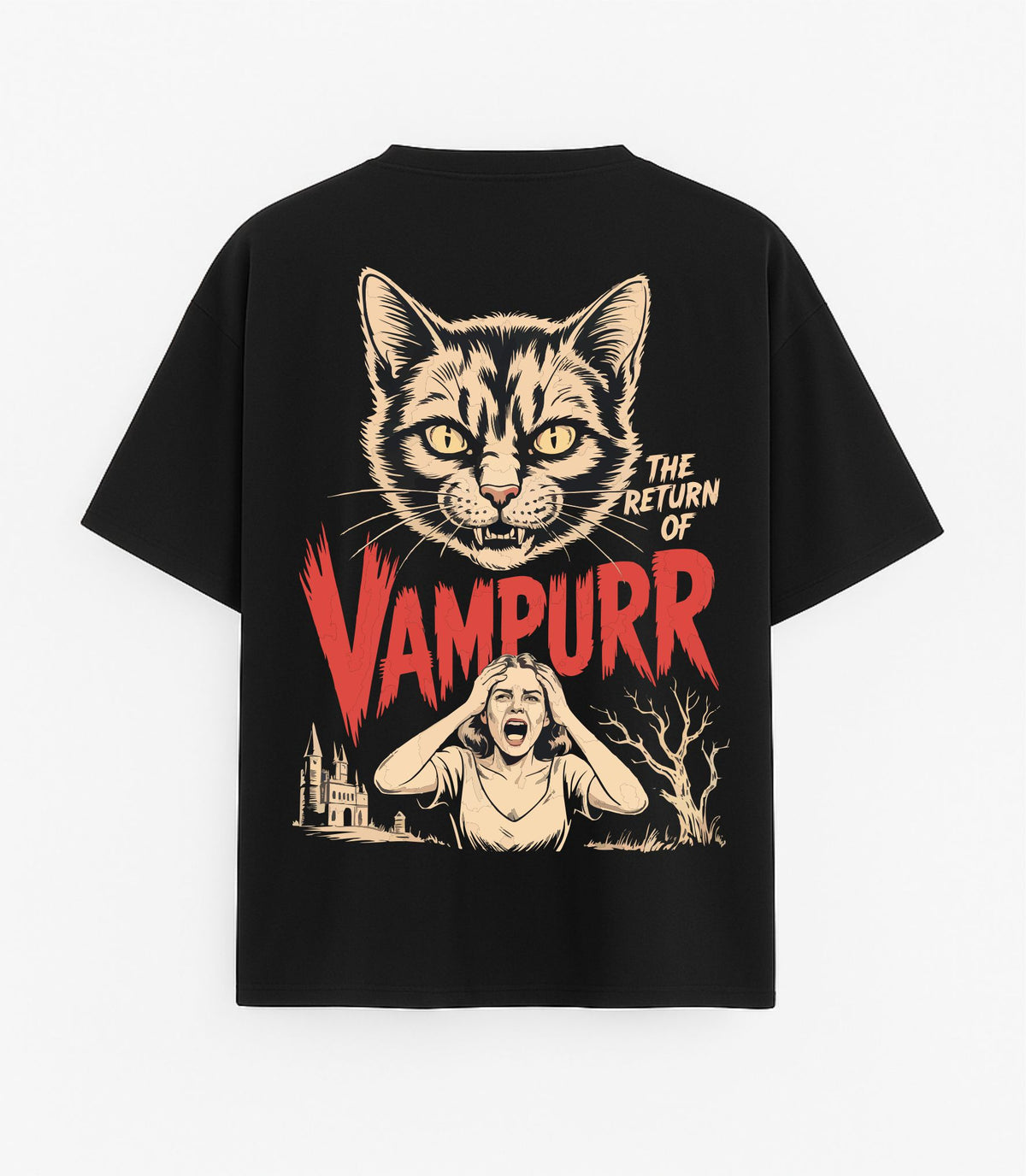 Black Oversized T-Shirt "Return of the Vampire"