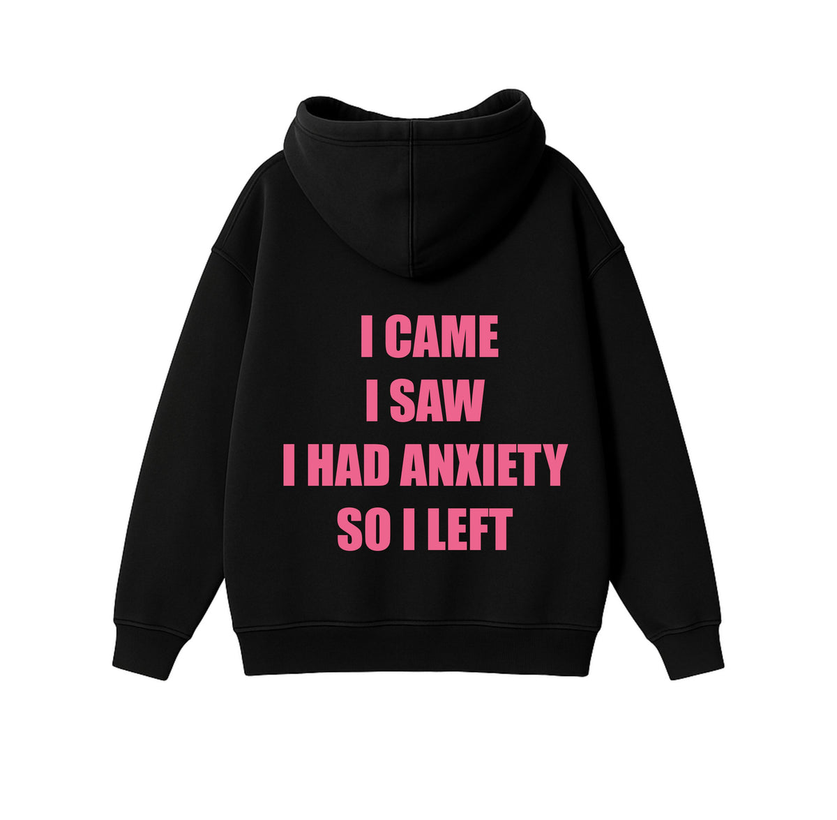 Black Oversized Heavyweight Hoodie "Anxiety"