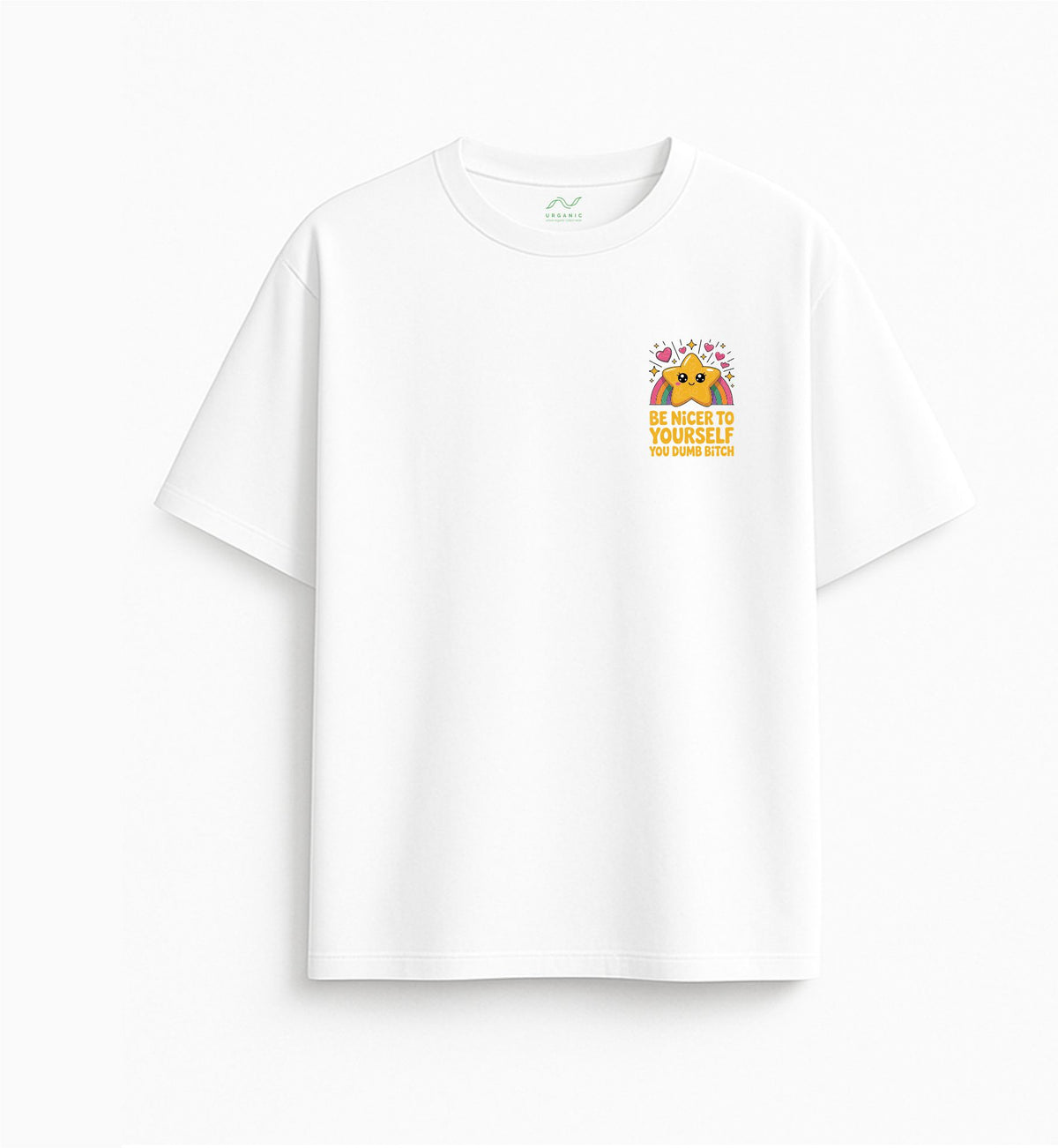 White Oversized T-Shirt "Be Nicer to Yourself"