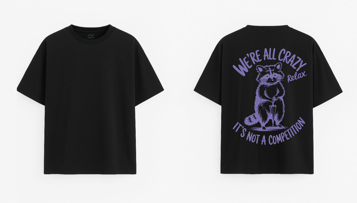 Black Oversized T-Shirt "Crazy"