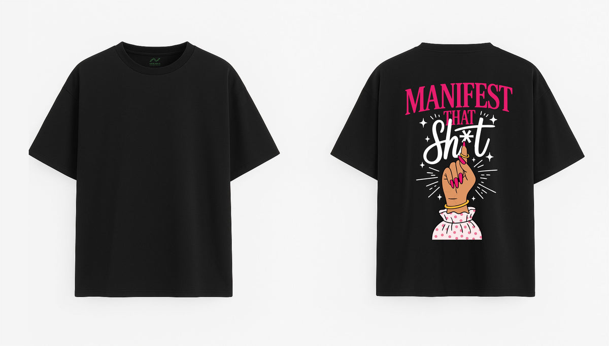 Black Oversized T-Shirt "Manifest"