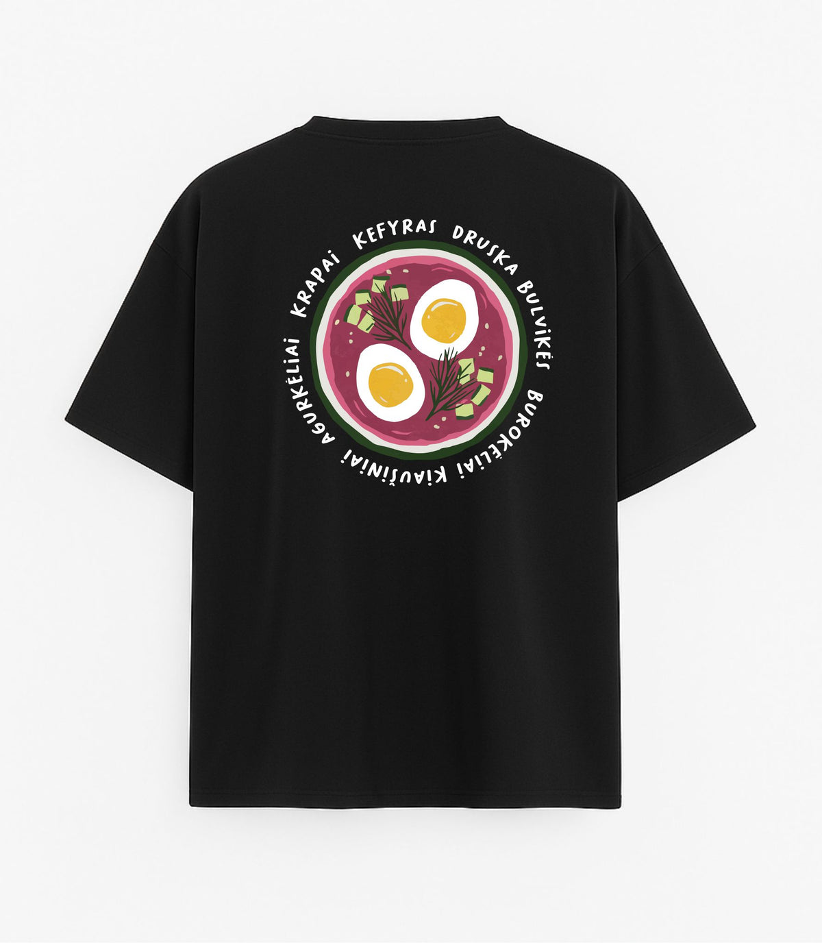 Black Oversized T-Shirt "What Happiness Is Made Of"