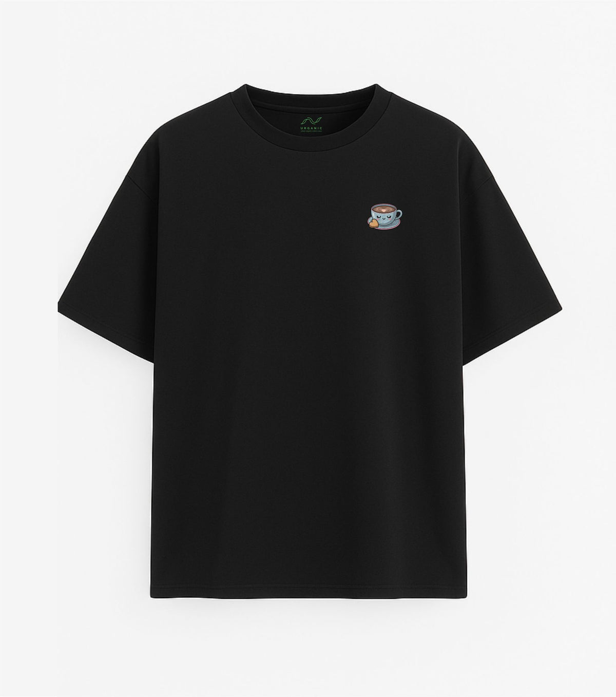 Black Oversized T-Shirt "Coffee First"