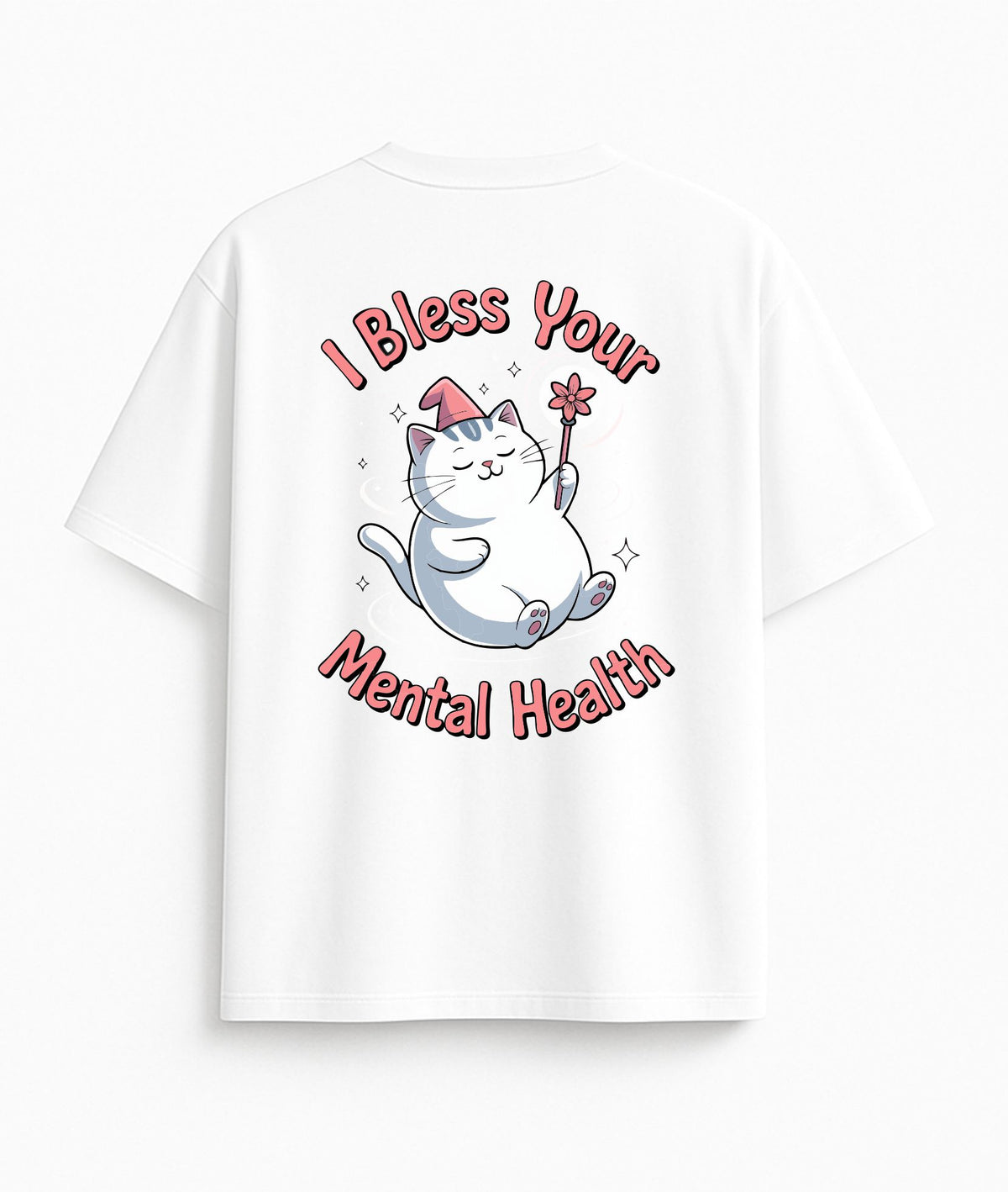 White Oversized T-Shirt "Bless Your Mental Health"