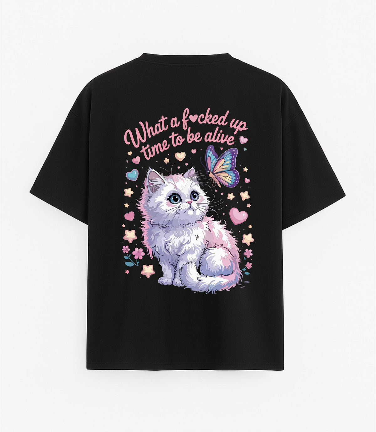 Black Oversized T-Shirt "What a Time to Be Alive"