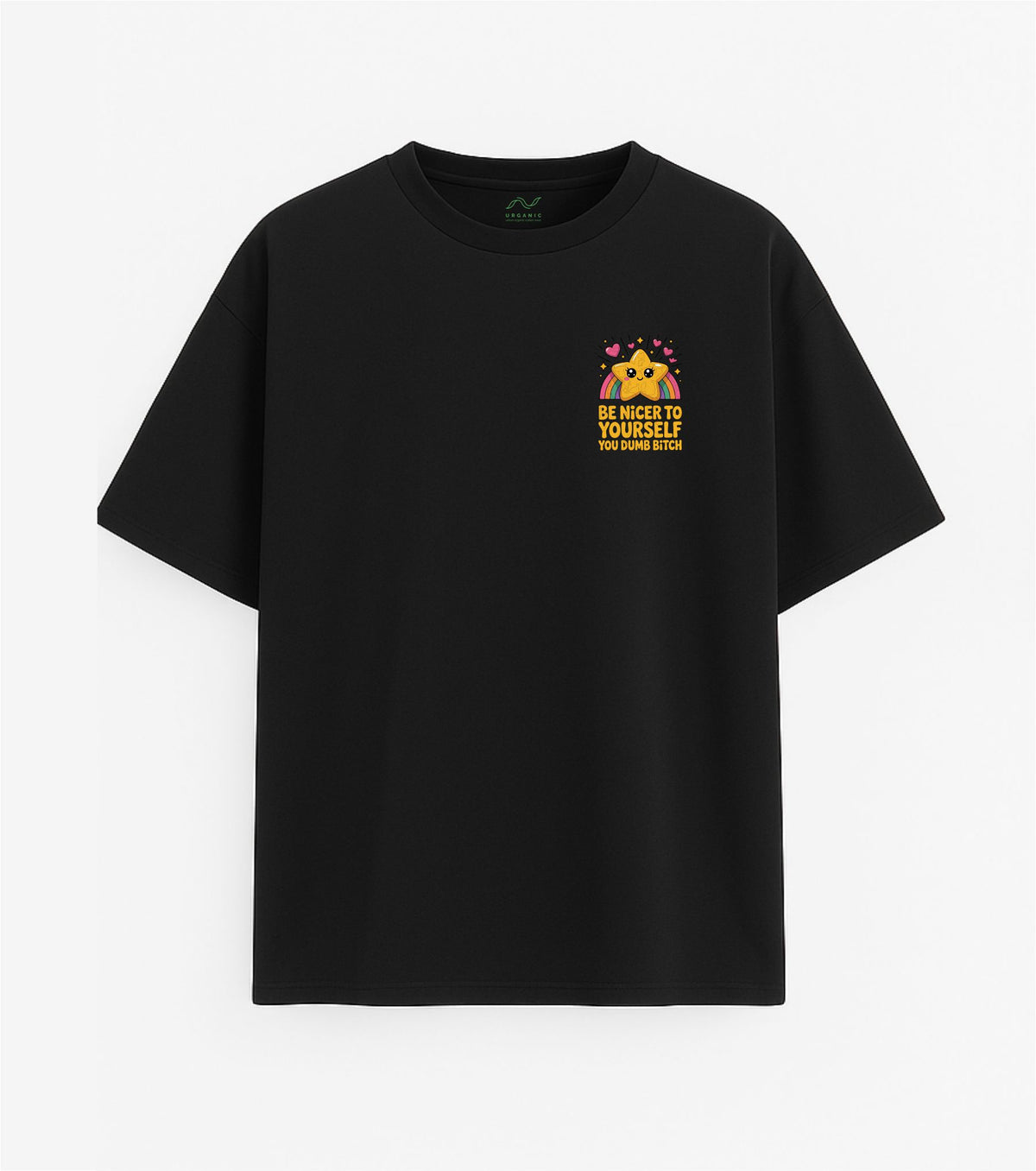 Black Oversized T-Shirt "Be Nicer to Yourself"