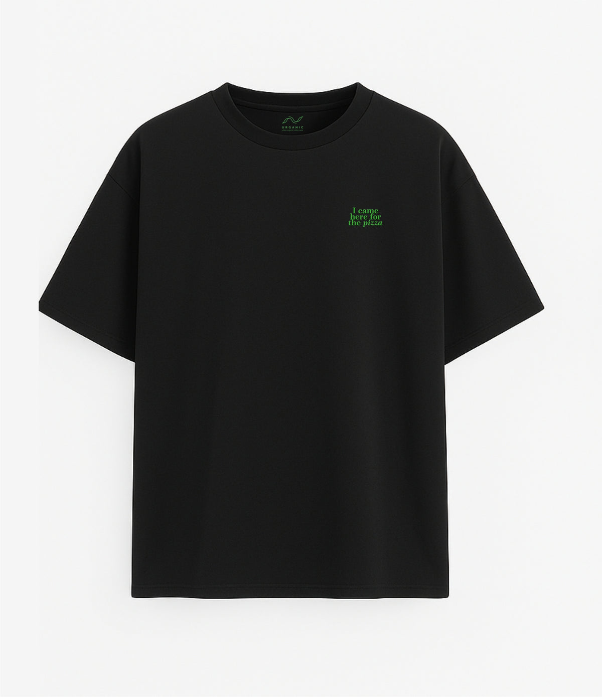 Black Oversized T-Shirt "I Came Here for the Pizza"