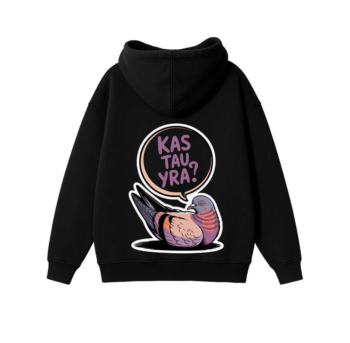 Black Oversized Heavyweight Hoodie "What's Wrong With You?"