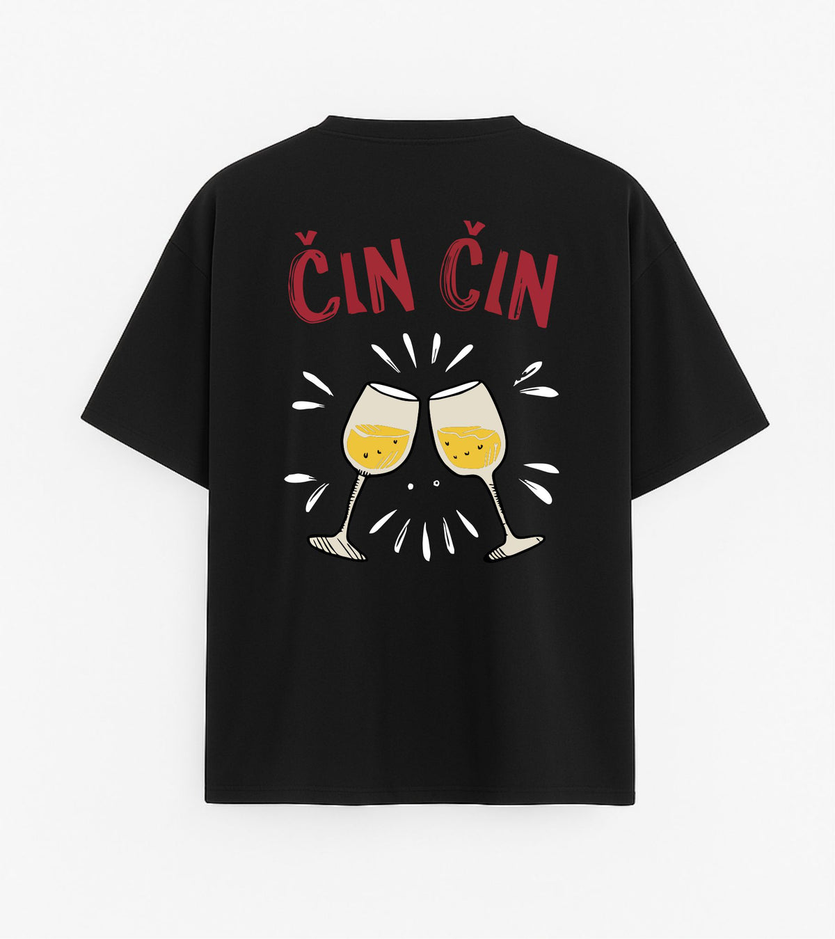 Black Oversized T-Shirt "Cheers"