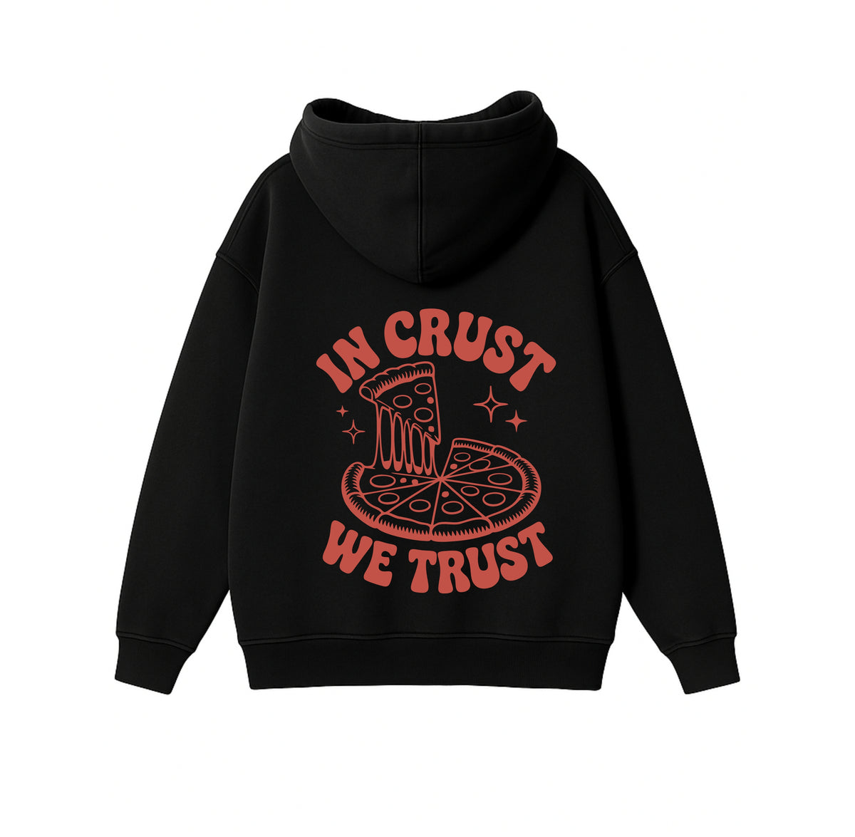 Black Oversized Heavyweight Hoodie "Crunchy"