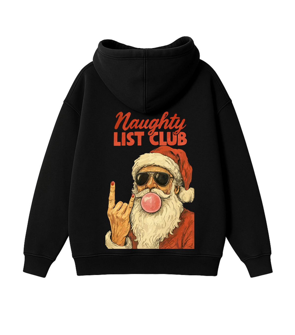 Black Oversized Heavyweight Hoodie "Christmas for the Naughty"