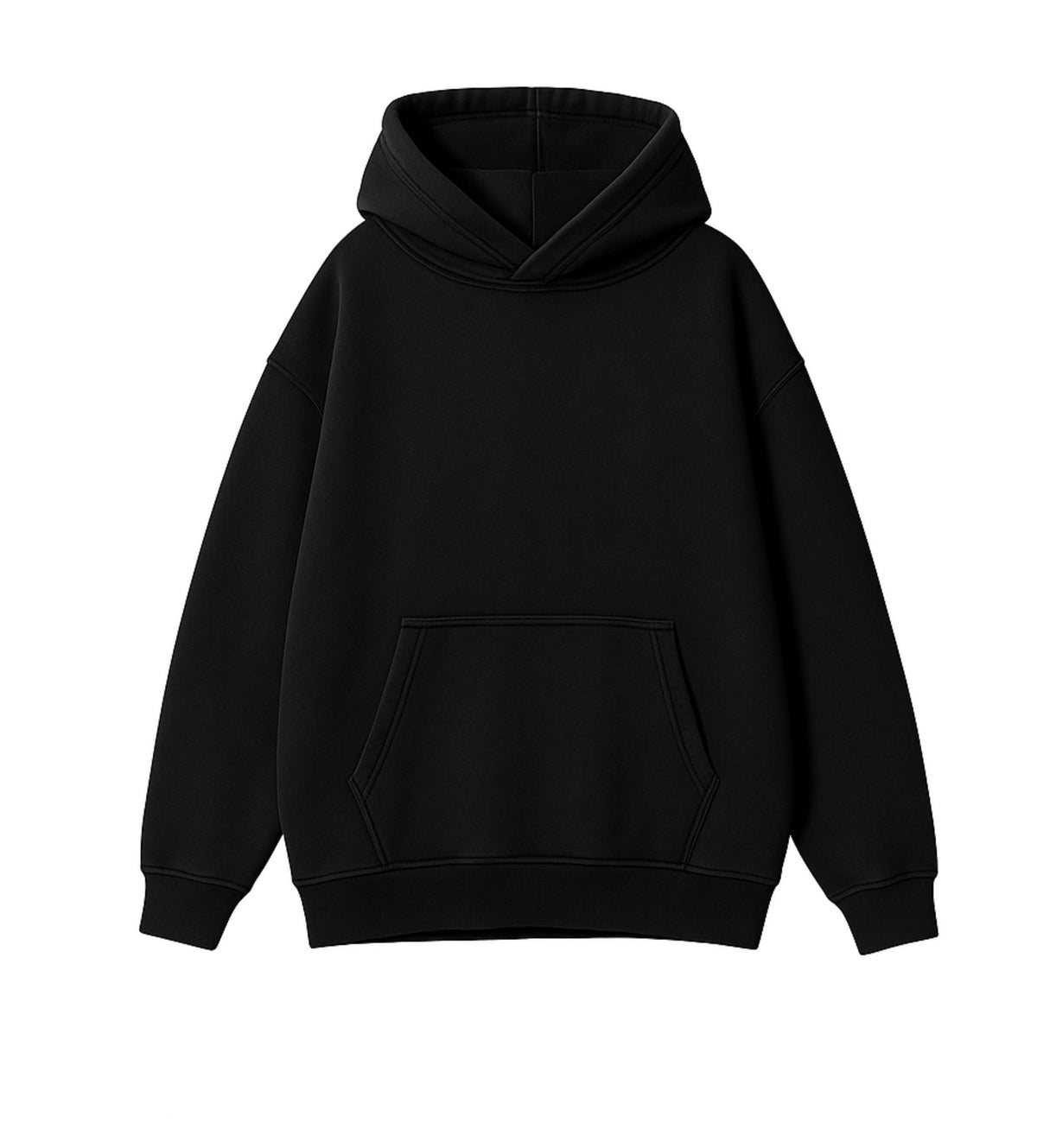 Black Oversized Heavyweight Hoodie "Crunchy"