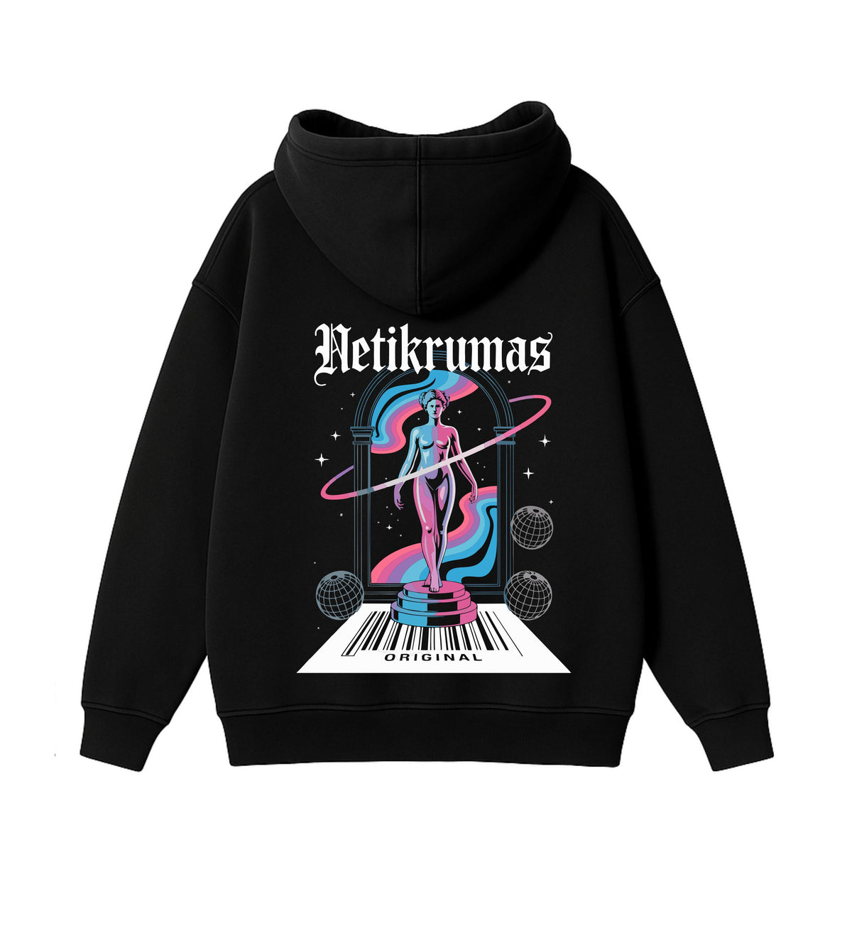 Black Oversized Heavyweight Hoodie "Uncertainty"