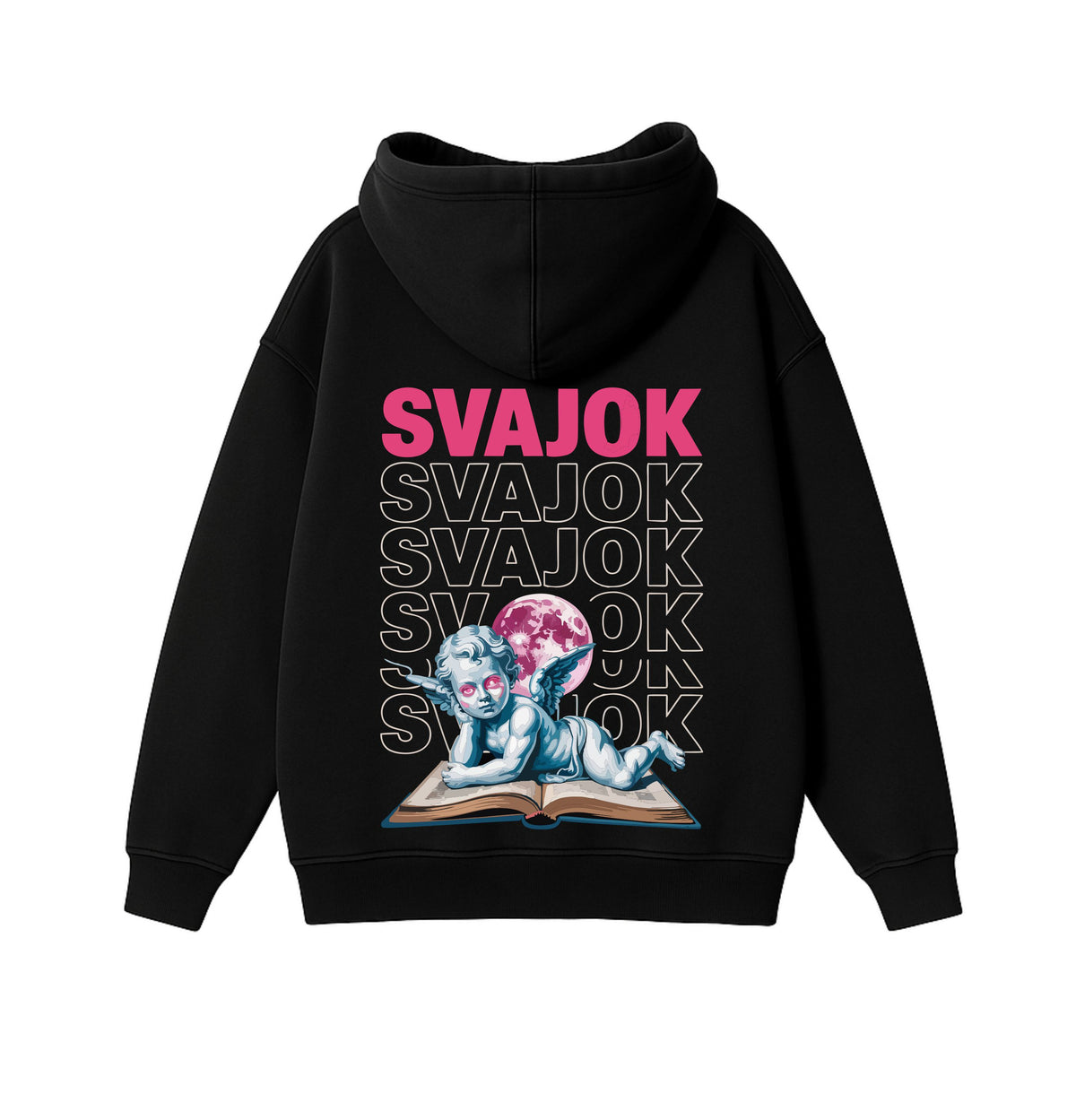 Black Oversized Heavyweight Hoodie "Dream"