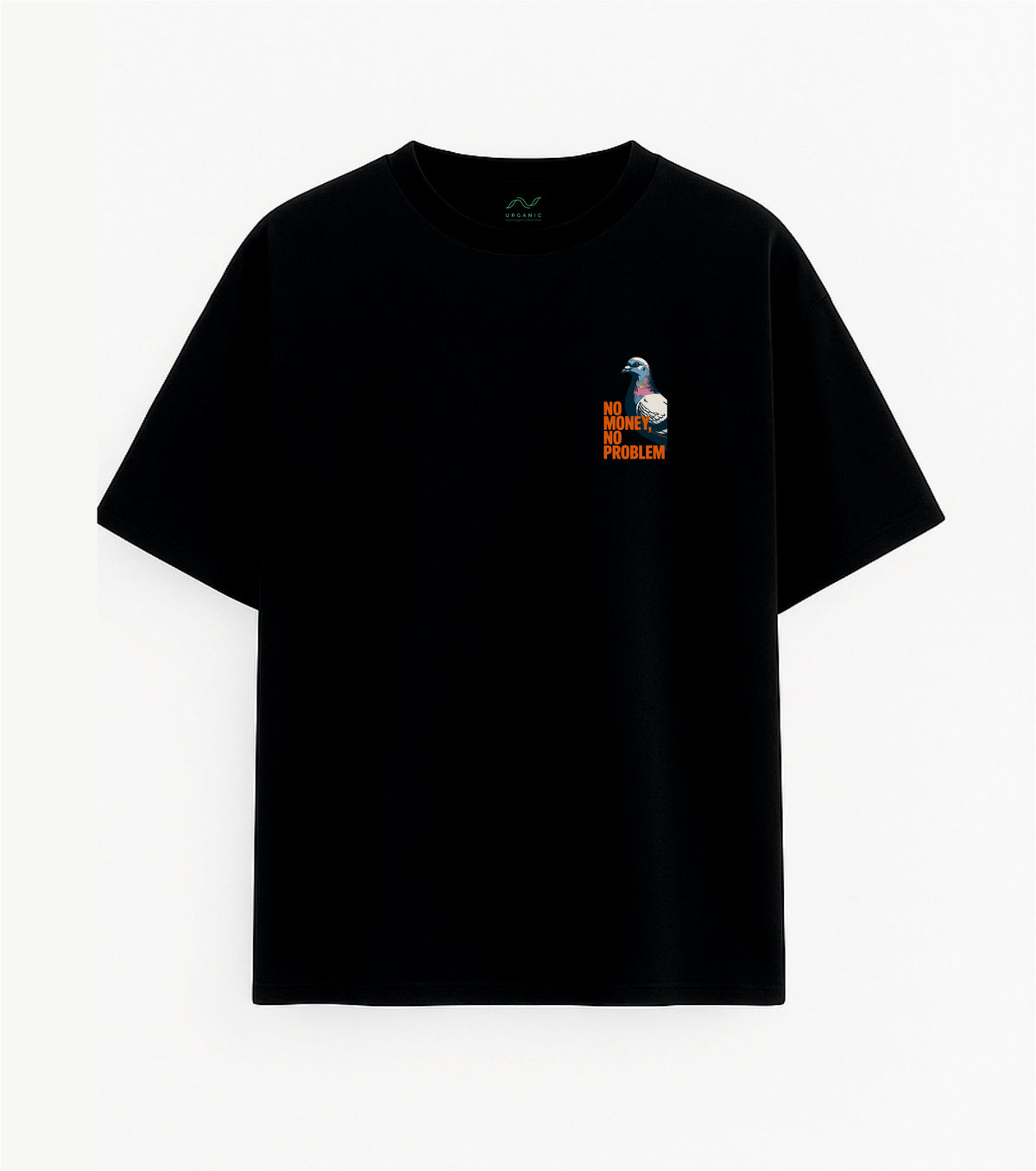 Black Oversized T-Shirt "No Money, No Problem"
