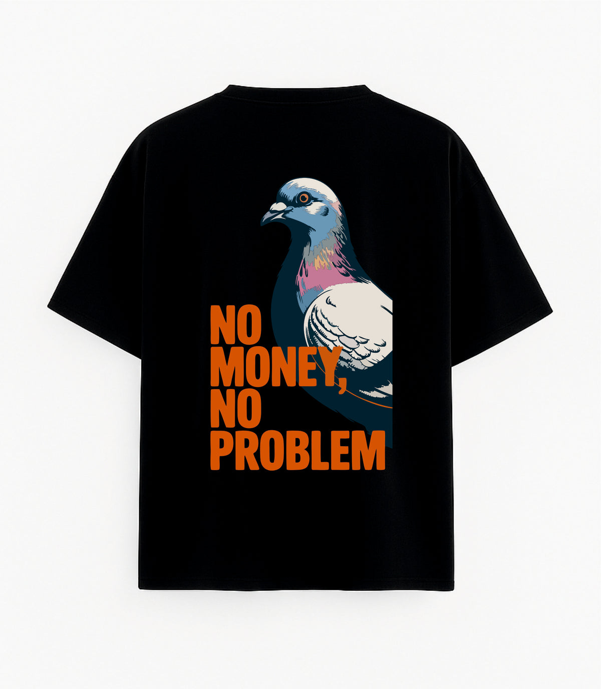 Black Oversized T-Shirt "No Money, No Problem"