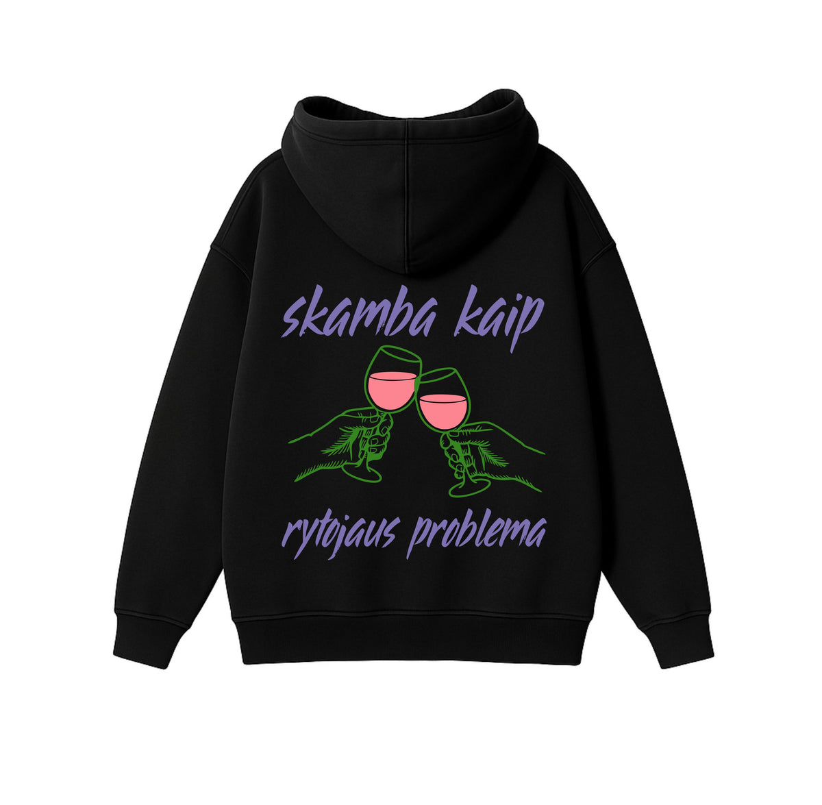 Black Oversized Heavyweight Hoodie "Sounds Like Tomorrow's Problem"