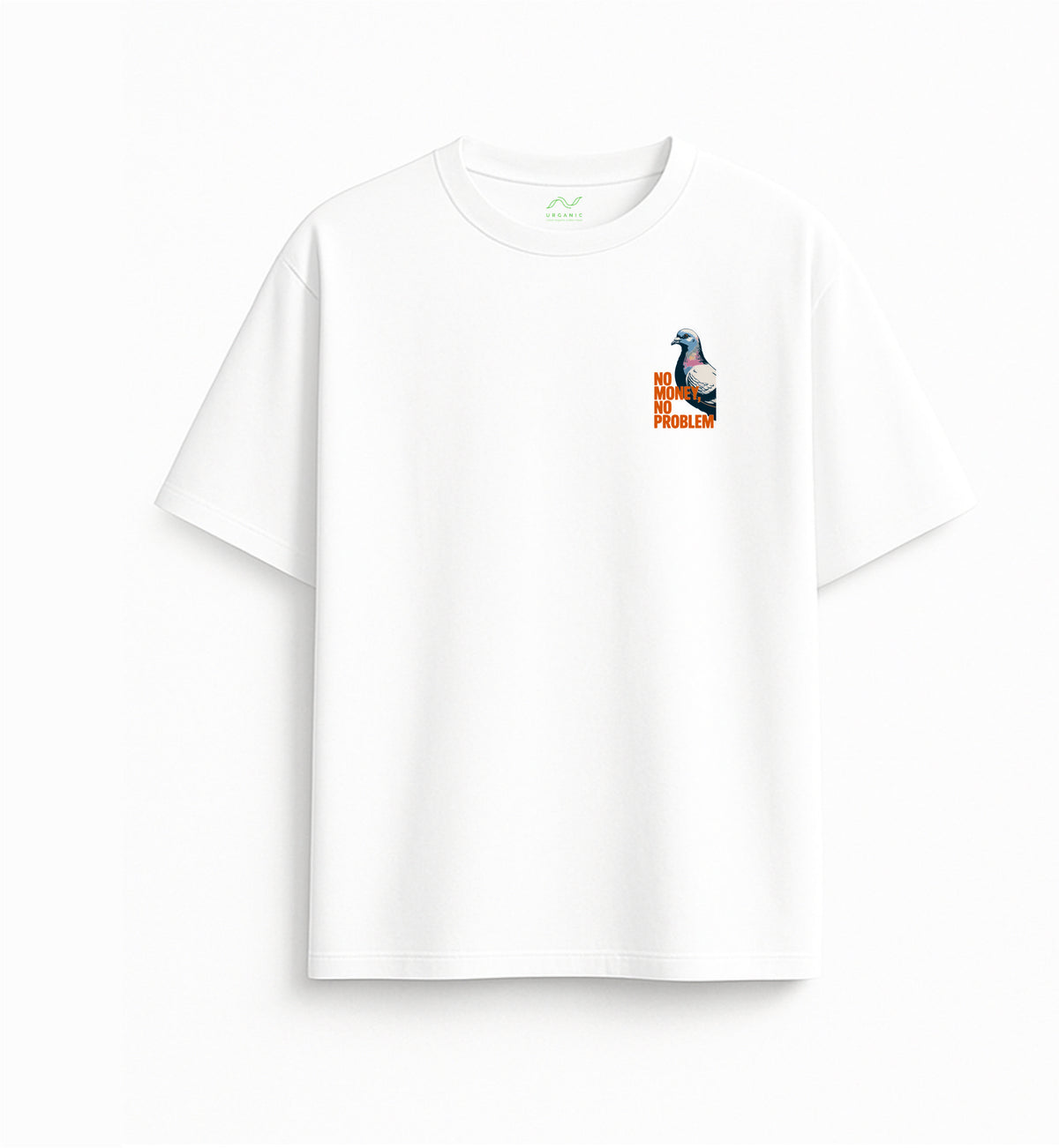 White Oversized T-Shirt "No Money, No Problem"