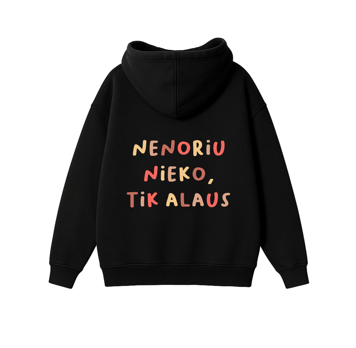 Black Oversized Heavyweight Hoodie "I Want Nothing"