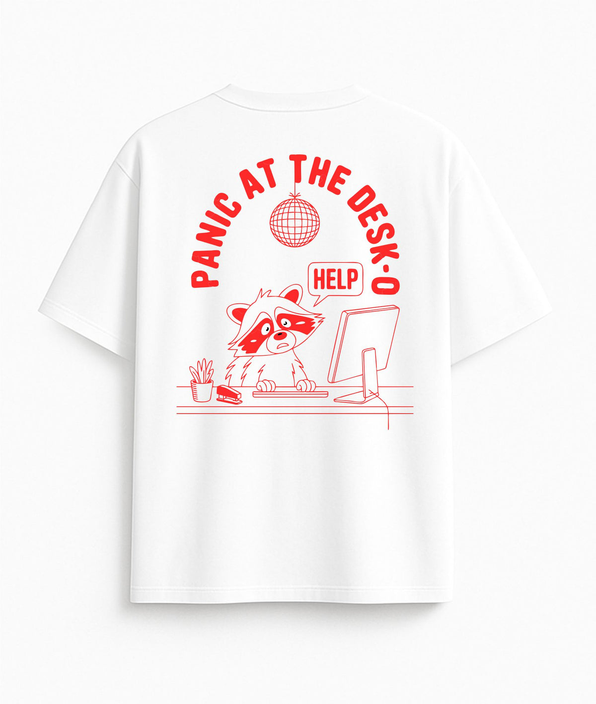White Oversized T-Shirt "Panic"