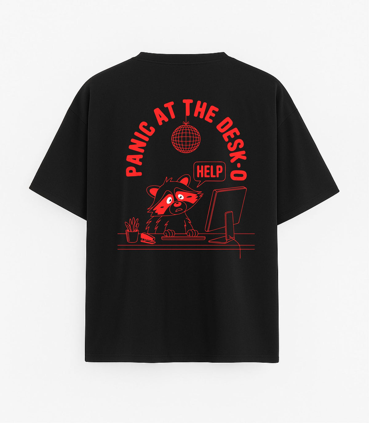 Black Oversized T-Shirt "Panic"