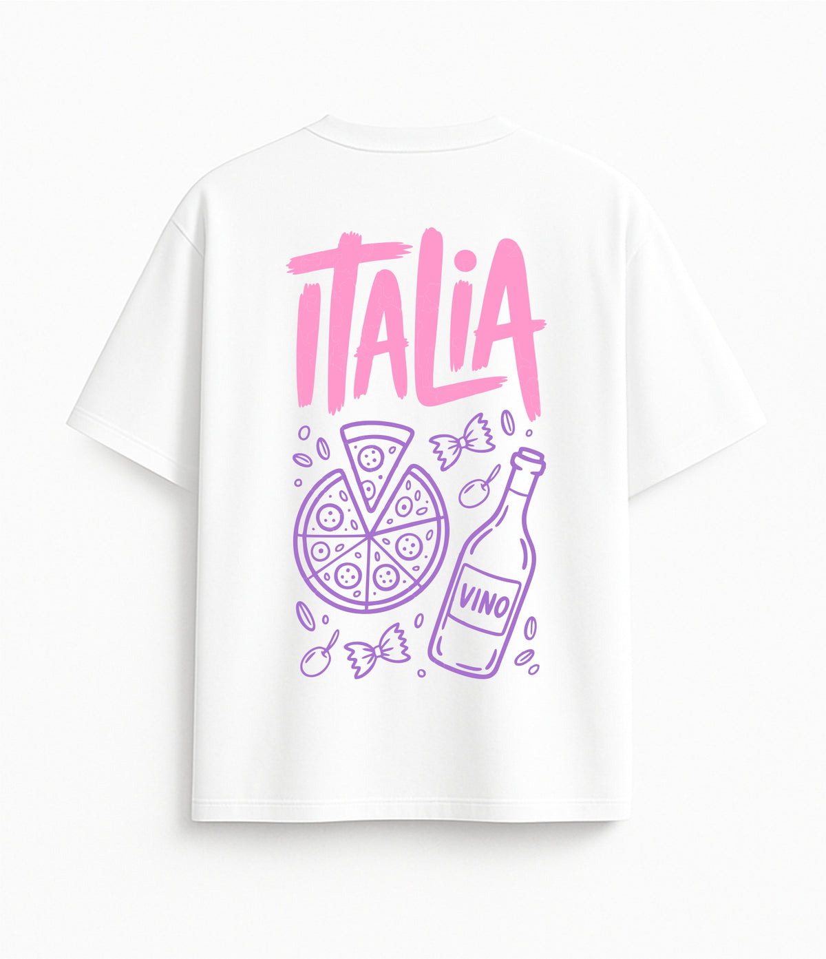 White Oversized T-Shirt "Taste of Italy"