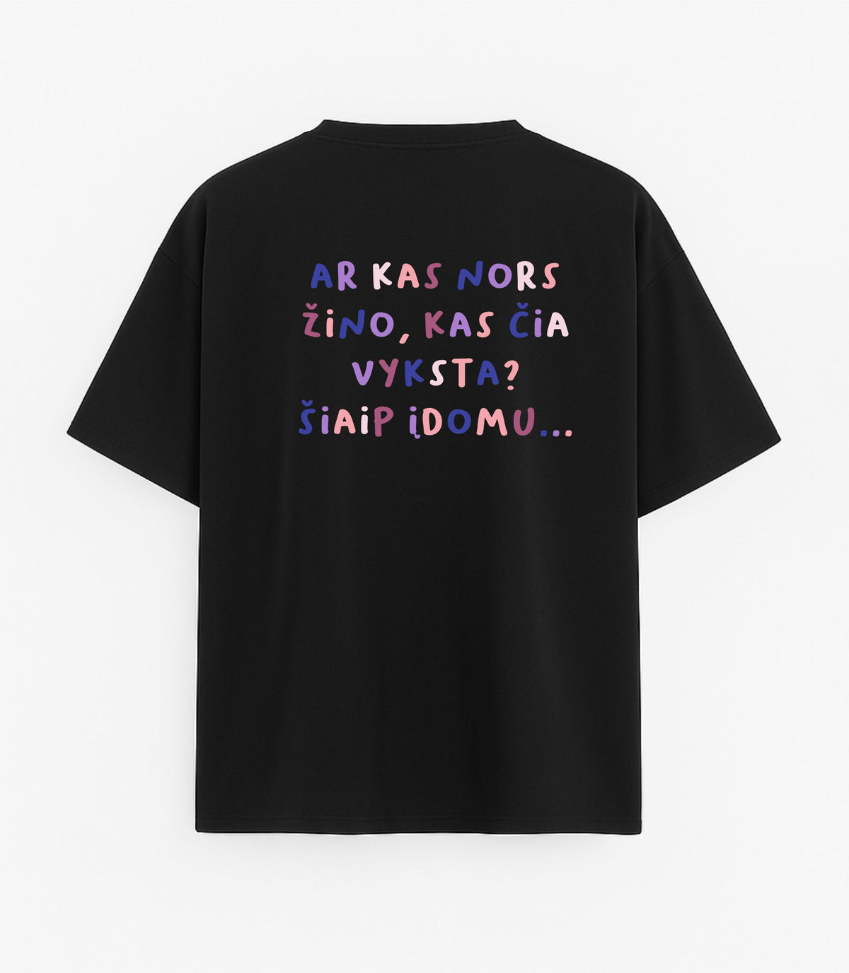 Black Oversized T-Shirt "Does Anyone Know?"