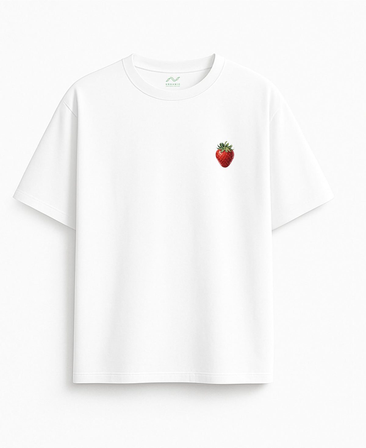 White Oversized T-Shirt "Strawberries"